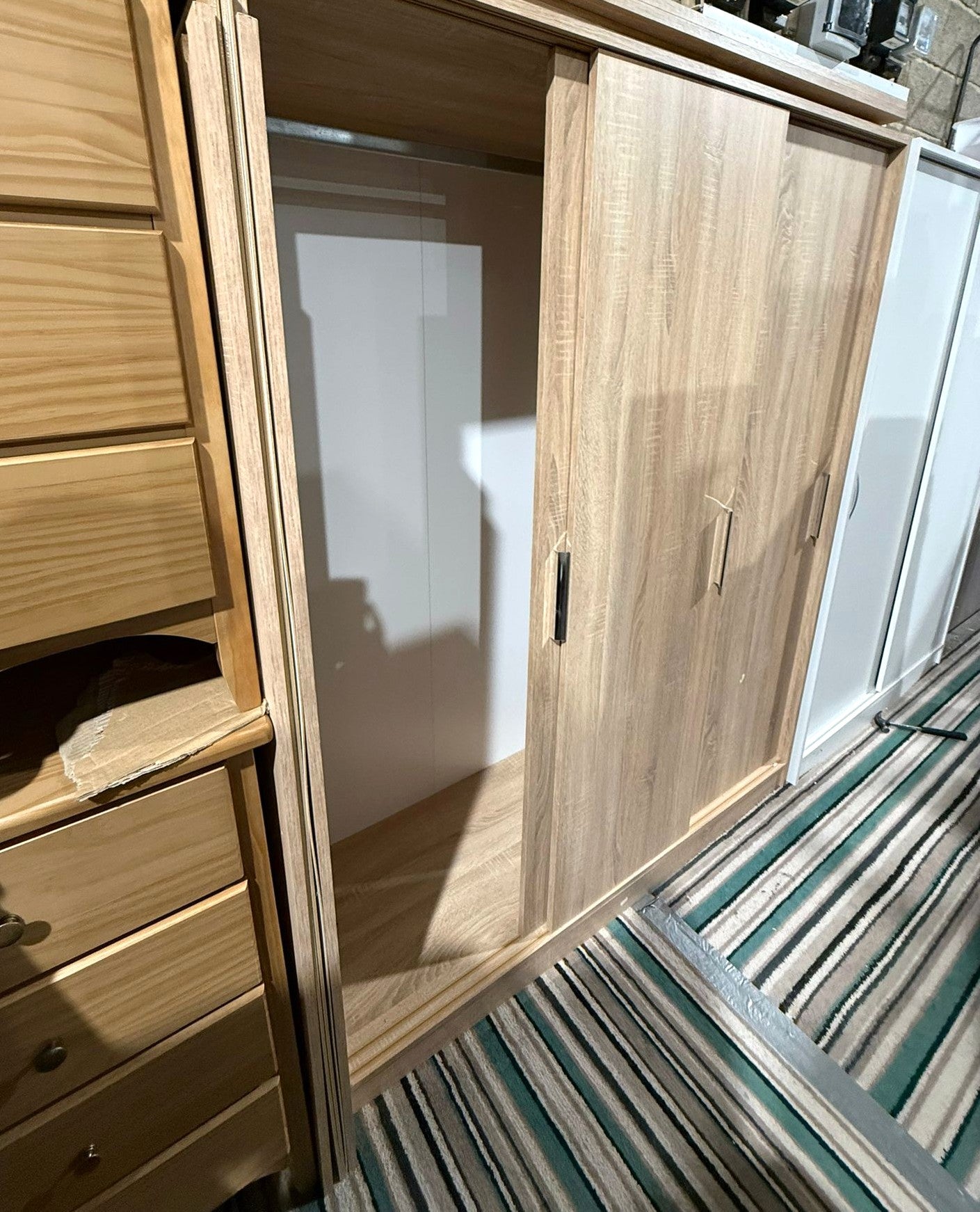Assembled Nova 3 Door Sliding Wardrobe - Oak